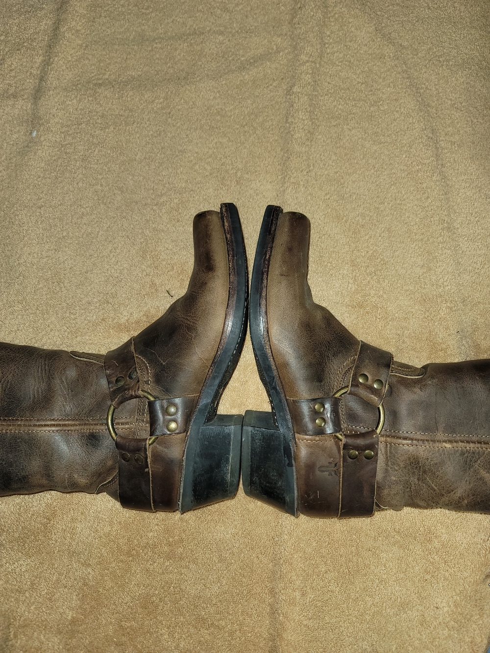 Frye Leather Harness Boots, Womens, Like New